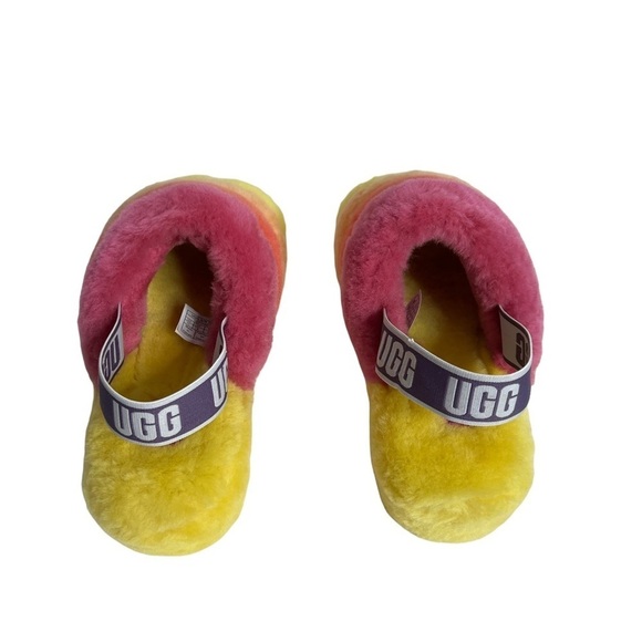 UGG Rainbow Women’s Fluff Yeah Slide Slipper Shoes - Picture 7 of 15